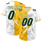 Custom Yellow White Split Personalized Lightning Pattern Football Jersey | BuyFootballJersey