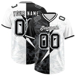 Custom White Black Split Personalized Lightning Pattern Football Jersey | BuyFootballJersey