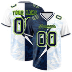 Custom White Navy Split Personalized Lightning Pattern Football Jersey | BuyFootballJersey