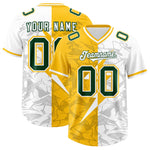 Custom Yellow White Split Personalized Lightning Pattern Football Jersey | BuyFootballJersey