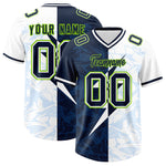 Custom White Navy Split Personalized Lightning Pattern Football Jersey | BuyFootballJersey