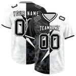 Custom White Black Split Personalized Lightning Pattern Football Jersey | BuyFootballJersey
