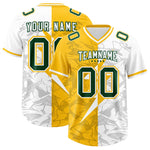 Custom Yellow White Split Personalized Lightning Pattern Football Jersey | BuyFootballJersey