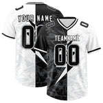 Custom White Black Split Personalized Lightning Pattern Football Jersey | BuyFootballJersey