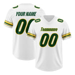 Custom White Green Retro Personalized Sleeve Line Football Jersey | BuyFootballJersey