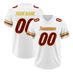 Custom White Red Retro Personalized Sleeve Line Football Jersey | BuyFootballJersey