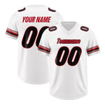 Custom White Red Retro Personalized Sleeve Line Football Jersey | BuyFootballJersey