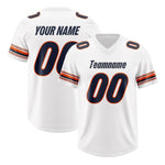 Custom White Navy Retro Personalized Sleeve Line Football Jersey | BuyFootballJersey