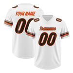 Custom White Brown Retro Personalized Sleeve Line Football Jersey | BuyFootballJersey