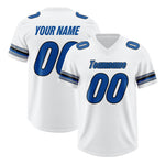 Custom White Royal Retro Personalized Sleeve Line Football Jersey | BuyFootballJersey