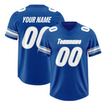 Custom Royal White Retro Personalized Sleeve Line Football Jersey | BuyFootballJersey