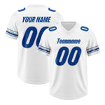 Custom White Royal Retro Personalized Sleeve Line Football Jersey | BuyFootballJersey