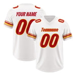 Custom White Red Retro Personalized Sleeve Line Football Jersey | BuyFootballJersey