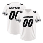 Custom White Black Retro Personalized Sleeve Line Football Jersey | BuyFootballJersey