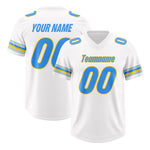 Custom White Powder Blue Retro Personalized Sleeve Line Football Jersey | BuyFootballJersey