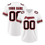Custom White Red Retro Personalized Sleeve Line Football Jersey | BuyFootballJersey