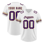 Custom White Purple Retro Personalized Sleeve Line Football Jersey | BuyFootballJersey
