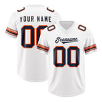 Custom White Navy Retro Personalized Sleeve Line Football Jersey | BuyFootballJersey