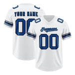 Custom White Royal Retro Personalized Sleeve Line Football Jersey | BuyFootballJersey