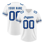 Custom White Royal Retro Personalized Sleeve Line Football Jersey | BuyFootballJersey
