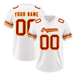 Custom White Red Retro Personalized Sleeve Line Football Jersey | BuyFootballJersey