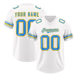 Custom White Powder Blue Retro Personalized Sleeve Line Football Jersey | BuyFootballJersey