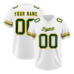 Custom White Green Retro Personalized Sleeve Line Football Jersey | BuyFootballJersey