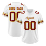 Custom White Red Retro Personalized Sleeve Line Football Jersey | BuyFootballJersey