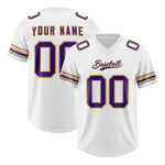 Custom White Purple Retro Personalized Sleeve Line Football Jersey | BuyFootballJersey