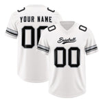 Custom White Black Retro Personalized Sleeve Line Football Jersey | BuyFootballJersey