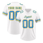 Custom White Powder Blue Retro Personalized Sleeve Line Football Jersey | BuyFootballJersey