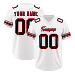 Custom White Red Retro Personalized Sleeve Line Football Jersey | BuyFootballJersey