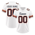 Custom White Navy Retro Personalized Sleeve Line Football Jersey | BuyFootballJersey