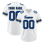 Custom White Royal Retro Personalized Sleeve Line Football Jersey | BuyFootballJersey