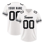 Custom White Black Retro Personalized Sleeve Line Football Jersey | BuyFootballJersey