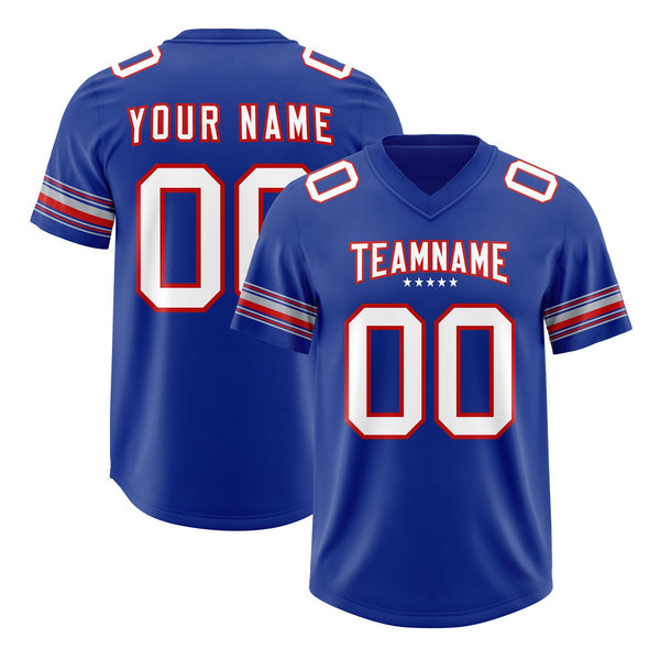Custom Royal White Retro Personalized Sleeve Line Football Jersey | BuyFootballJersey