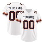Custom White Navy Retro Personalized Sleeve Line Football Jersey | BuyFootballJersey