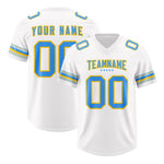 Custom White Powder Blue Retro Personalized Sleeve Line Football Jersey | BuyFootballJersey