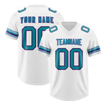 Custom White Aqua Retro Personalized Sleeve Line Football Jersey | BuyFootballJersey