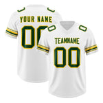 Custom White Green Retro Personalized Sleeve Line Football Jersey | BuyFootballJersey