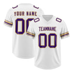 Custom White Purple Retro Personalized Sleeve Line Football Jersey | BuyFootballJersey