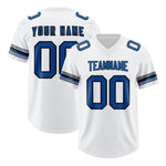 Custom White Royal Retro Personalized Sleeve Line Football Jersey | BuyFootballJersey