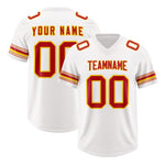 Custom White Red Retro Personalized Sleeve Line Football Jersey | BuyFootballJersey