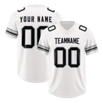 Custom White Black Retro Personalized Sleeve Line Football Jersey | BuyFootballJersey