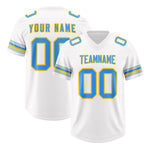 Custom White Powder Blue Retro Personalized Sleeve Line Football Jersey | BuyFootballJersey