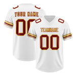 Custom White Red Retro Personalized Sleeve Line Football Jersey | BuyFootballJersey