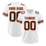 Custom White Brown Retro Personalized Sleeve Line Football Jersey | BuyFootballJersey