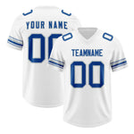 Custom White Royal Retro Personalized Sleeve Line Football Jersey | BuyFootballJersey