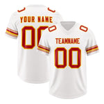 Custom White Red Retro Personalized Sleeve Line Football Jersey | BuyFootballJersey