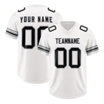 Custom White Black Retro Personalized Sleeve Line Football Jersey | BuyFootballJersey